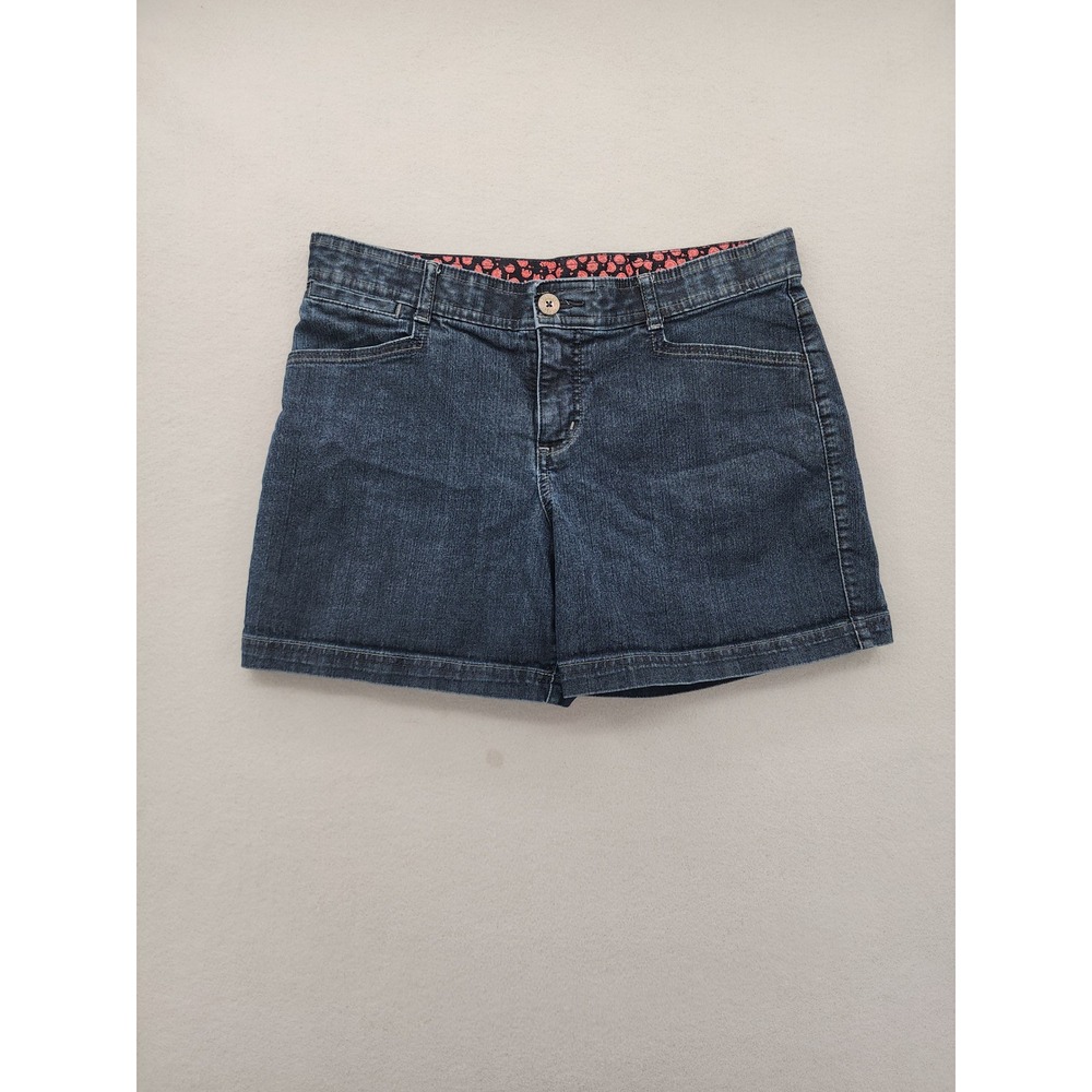Lee Sinfully Soft Dark Wash Denim Shorts Womens Size 12 Medium Stretch Mid Rise‎